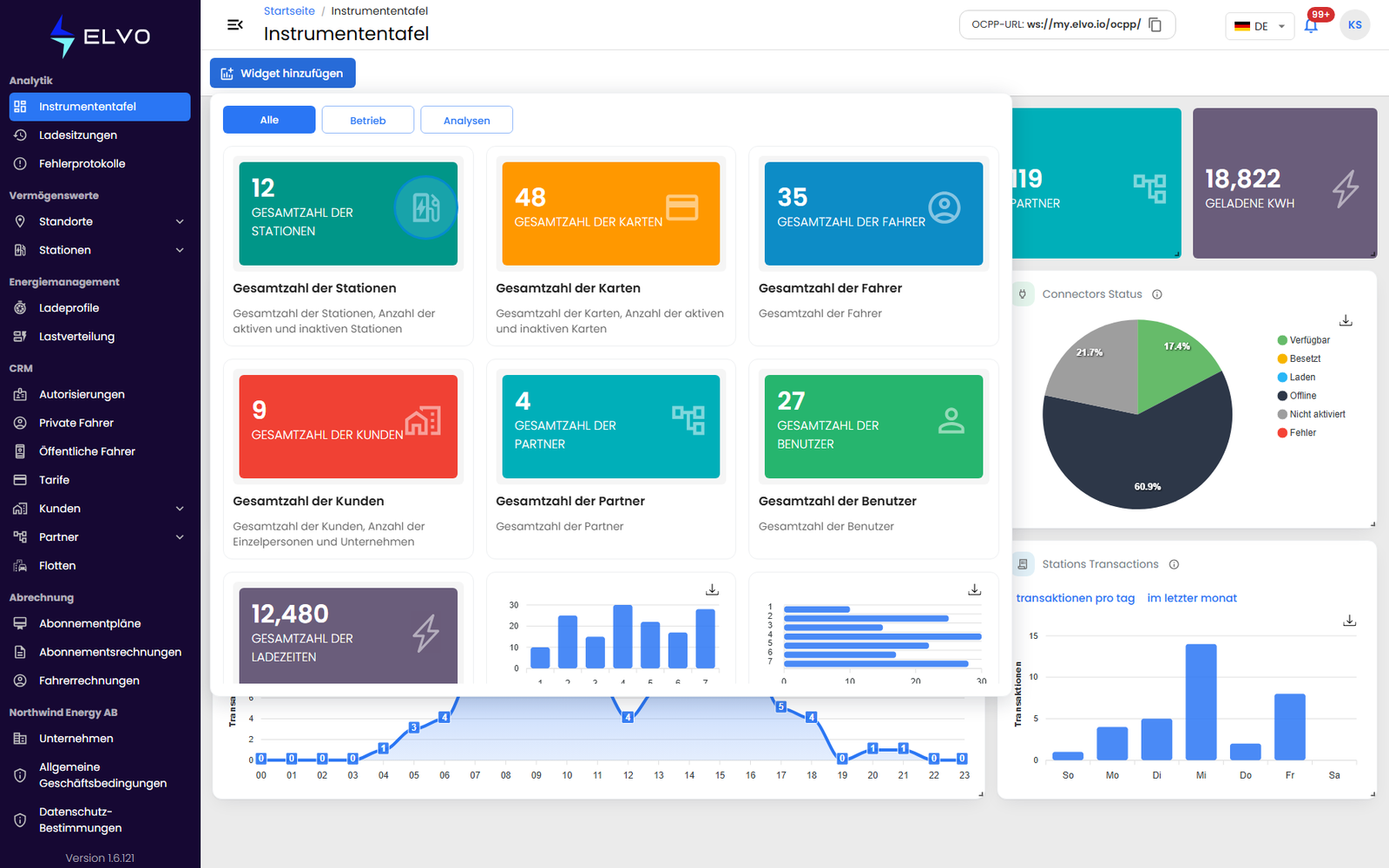 Auswahl des Widget-Typs