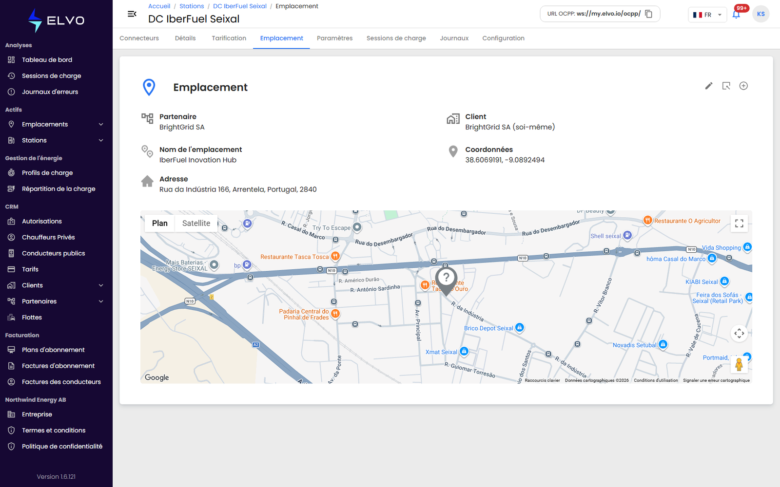 Emplacement de la station sur la carte
