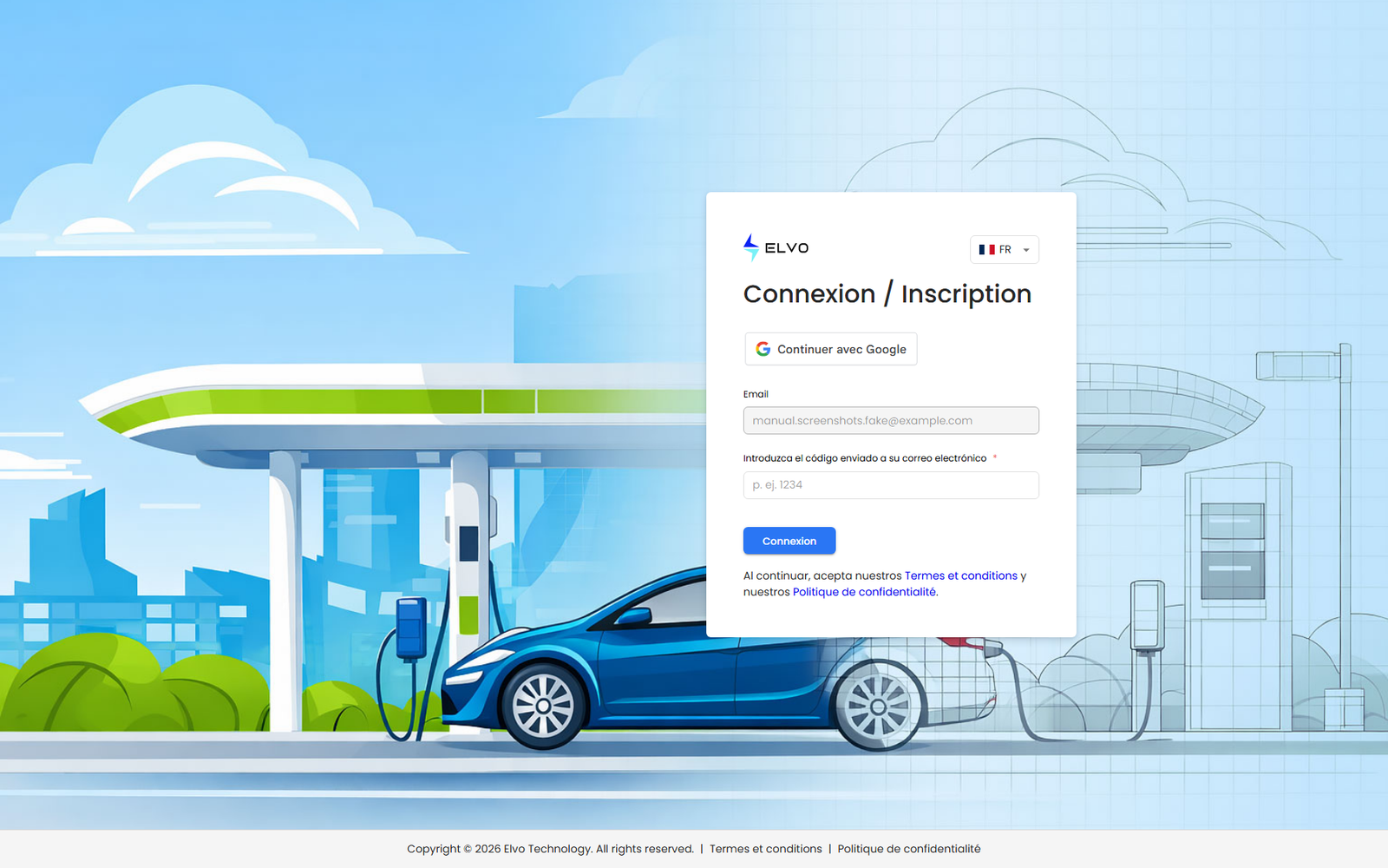 Étape du code sur la page de connexion après l'envoi d'une adresse e-mail