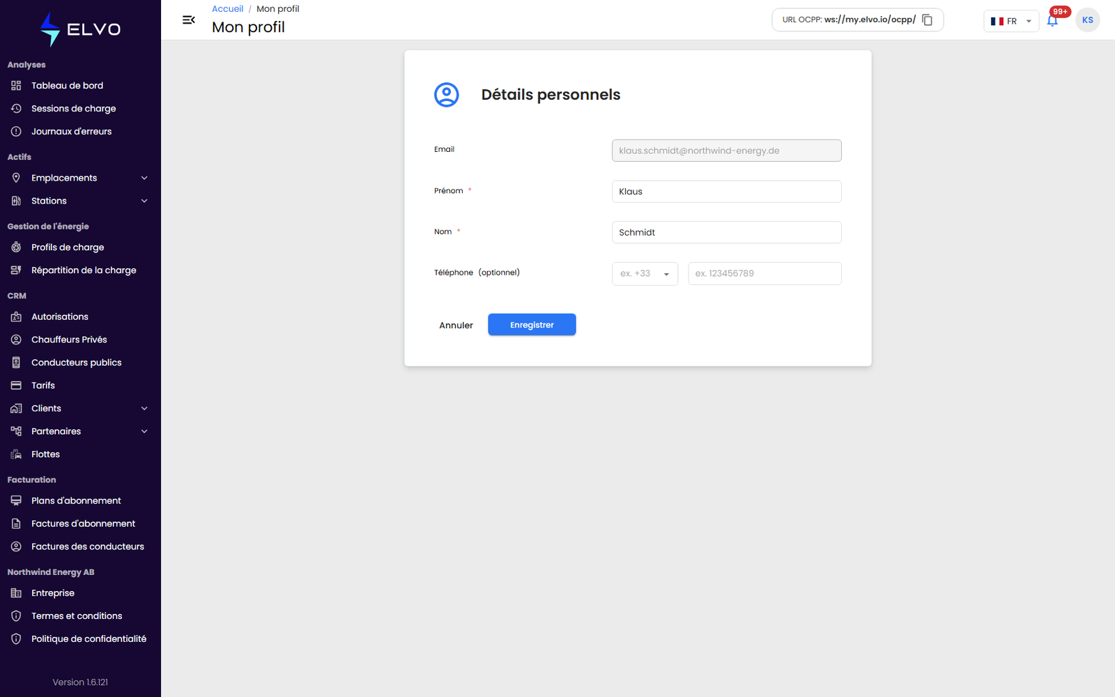 Modification des informations de votre profil