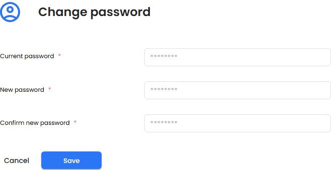 Change password form