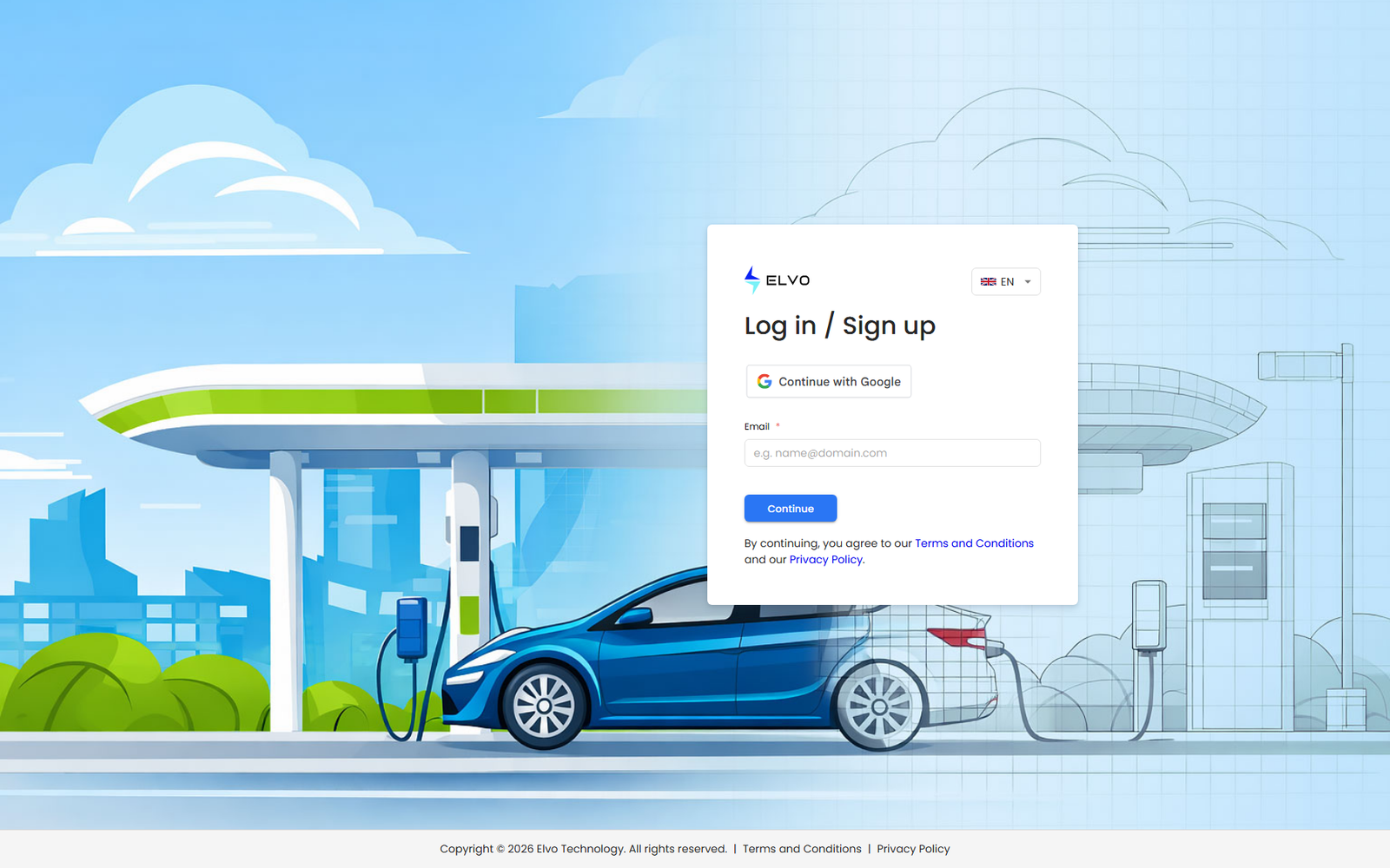 Login page