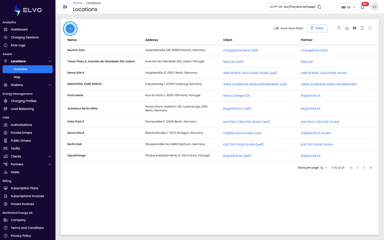 Add button on the locations list
