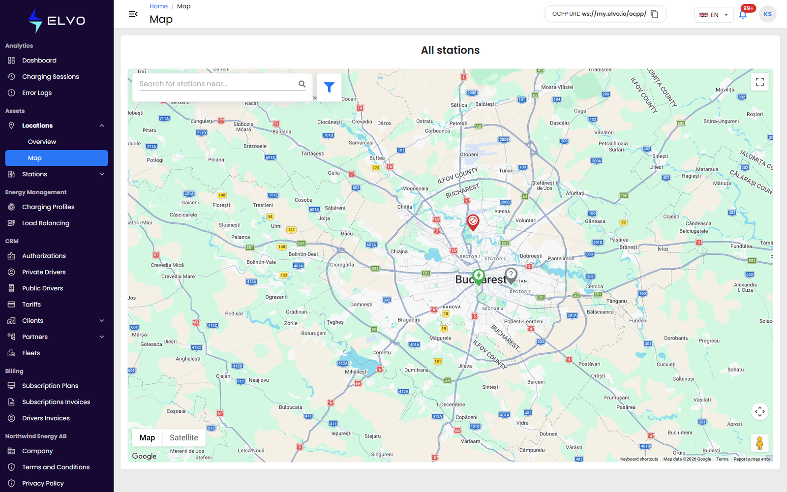Full map view with clustered markers