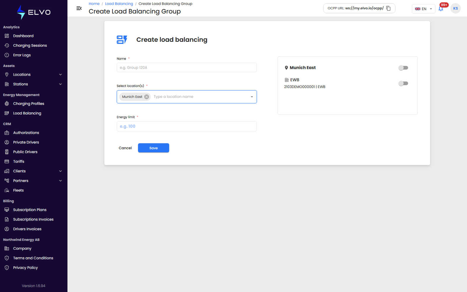 Station selection for a load balancing group