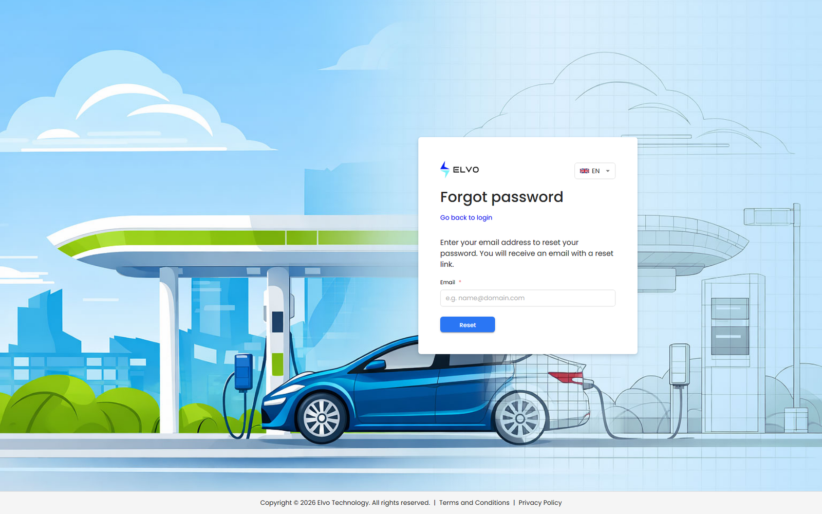 Forgot password form requesting an email address