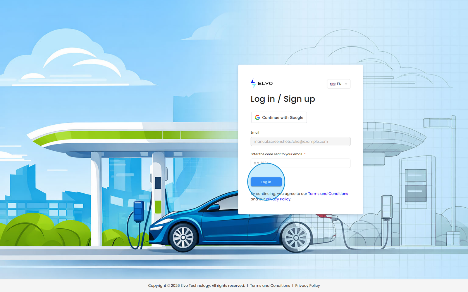 Sign-up code step