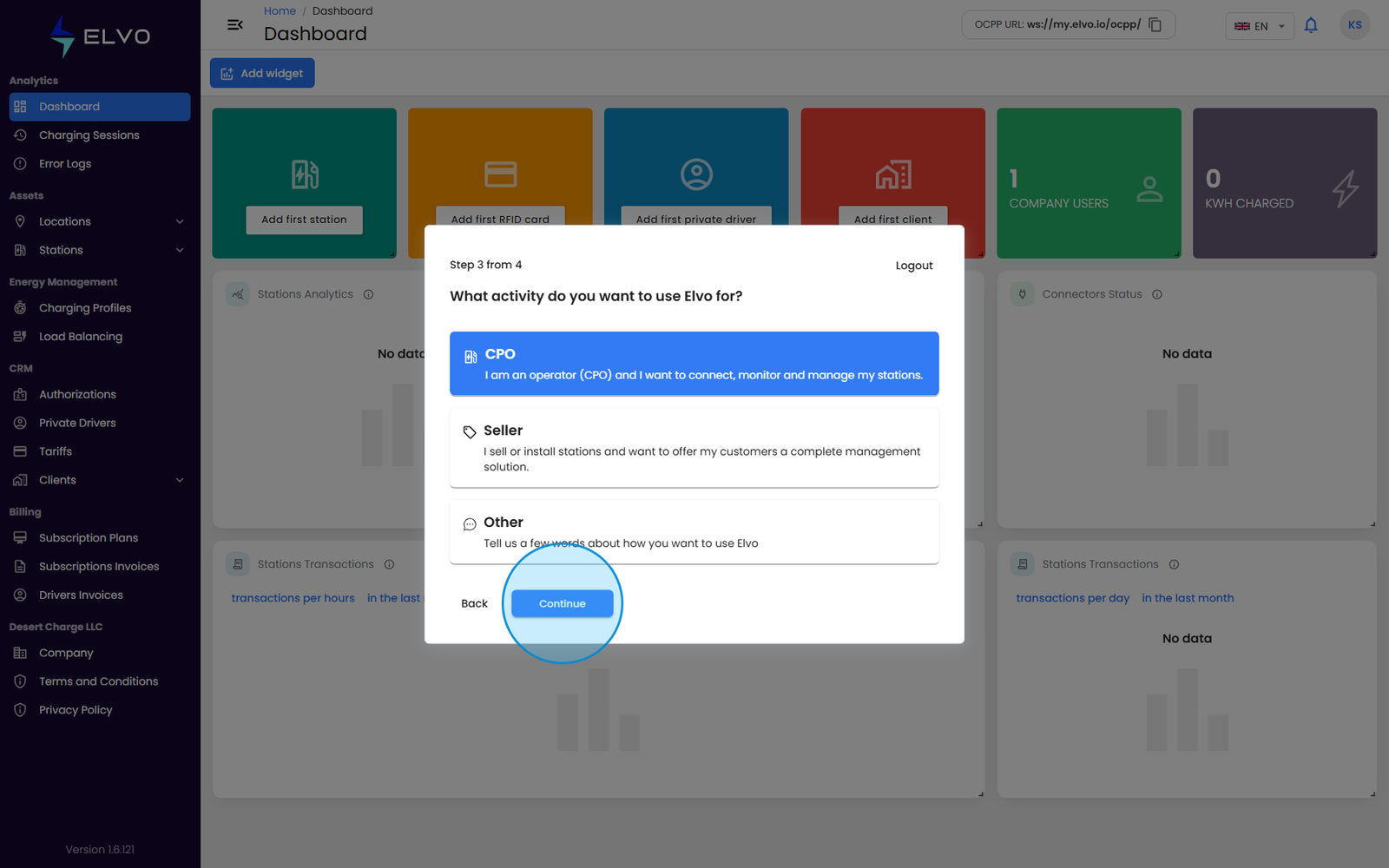 Onboarding wizard step 3, activity