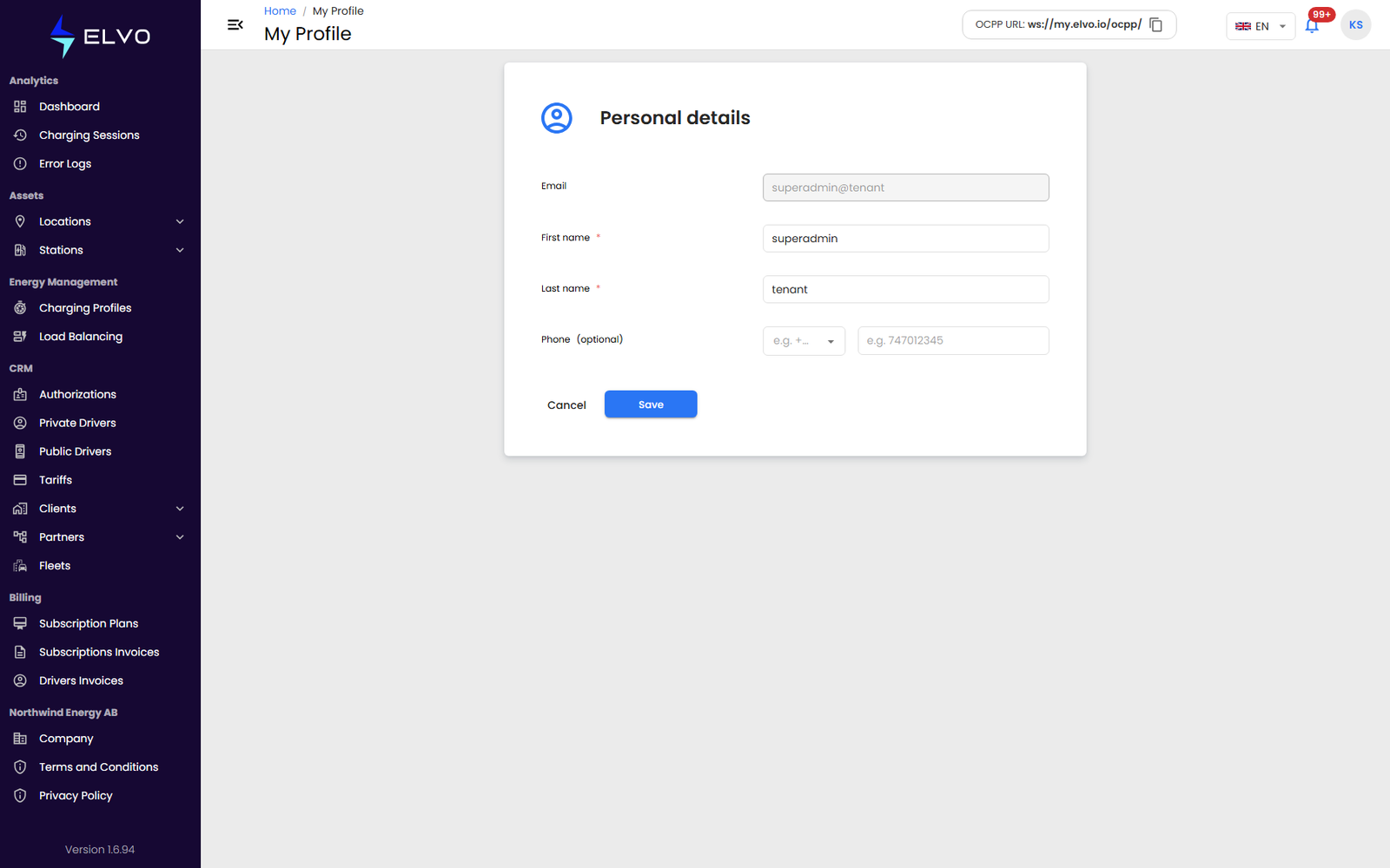 Editing your profile details