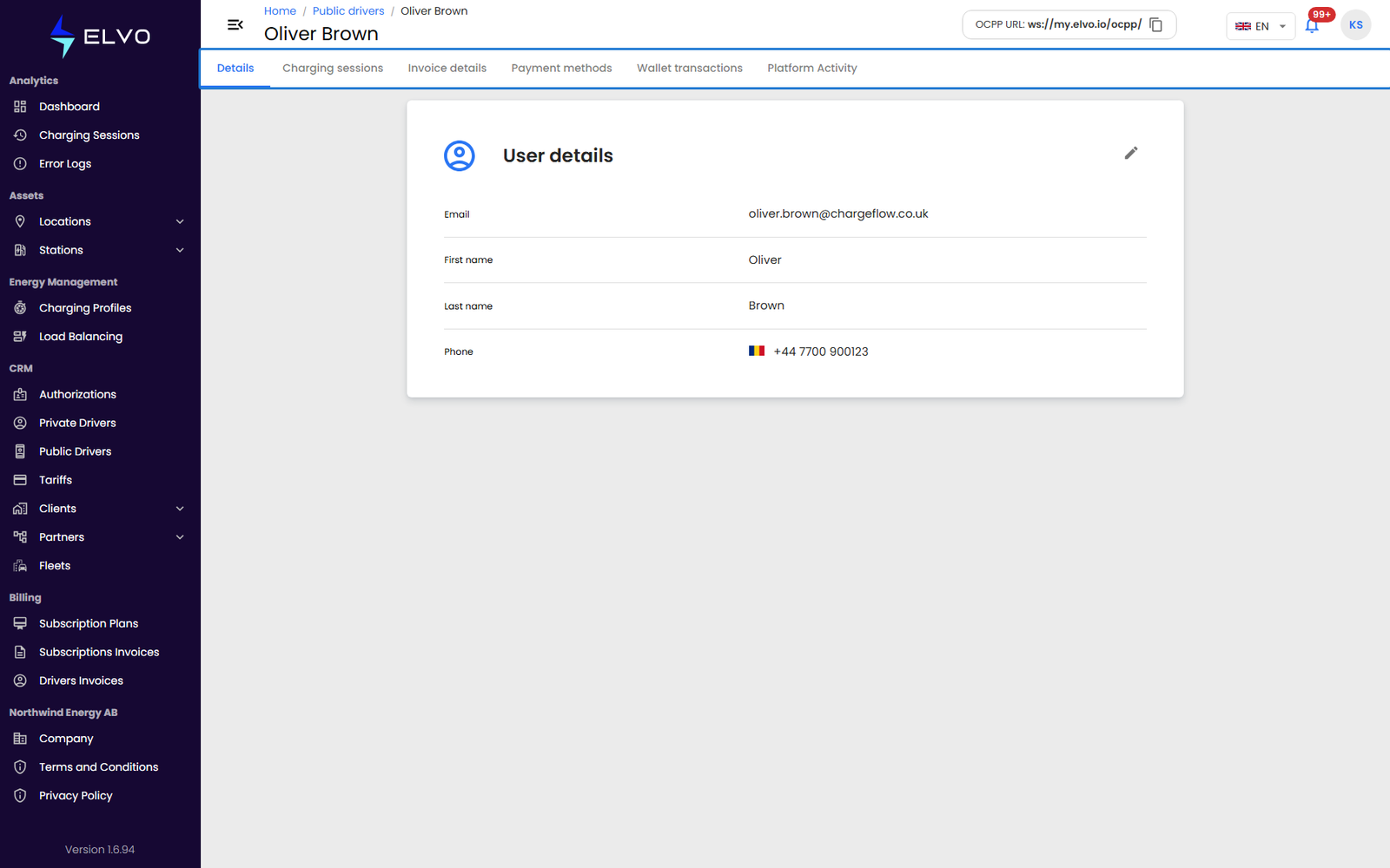 Public driver detail page tab bar
